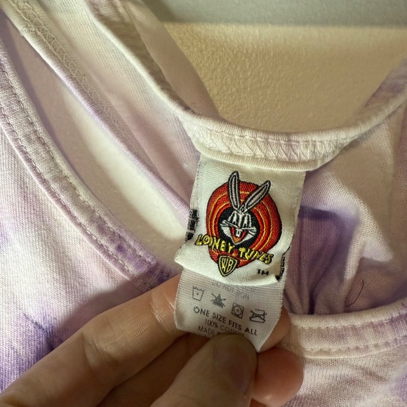 Vintage 1990s Looney Tunes Summertime Tweety Bird Tie Dye Tank Dress Cover Up - Picture 3 of 4